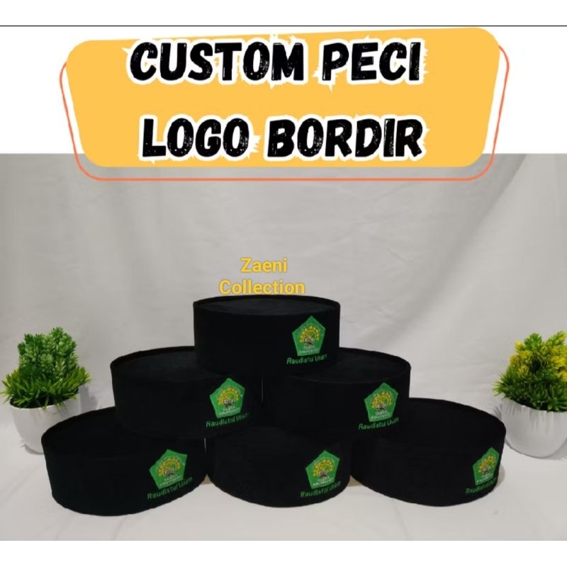 peci logo / peci hitam / songkok peci free logo sendiri