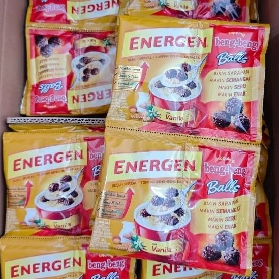 

Energen Cereal Vanilla Topping Beng-Beng Balls dan Malkist Renceng isi 10