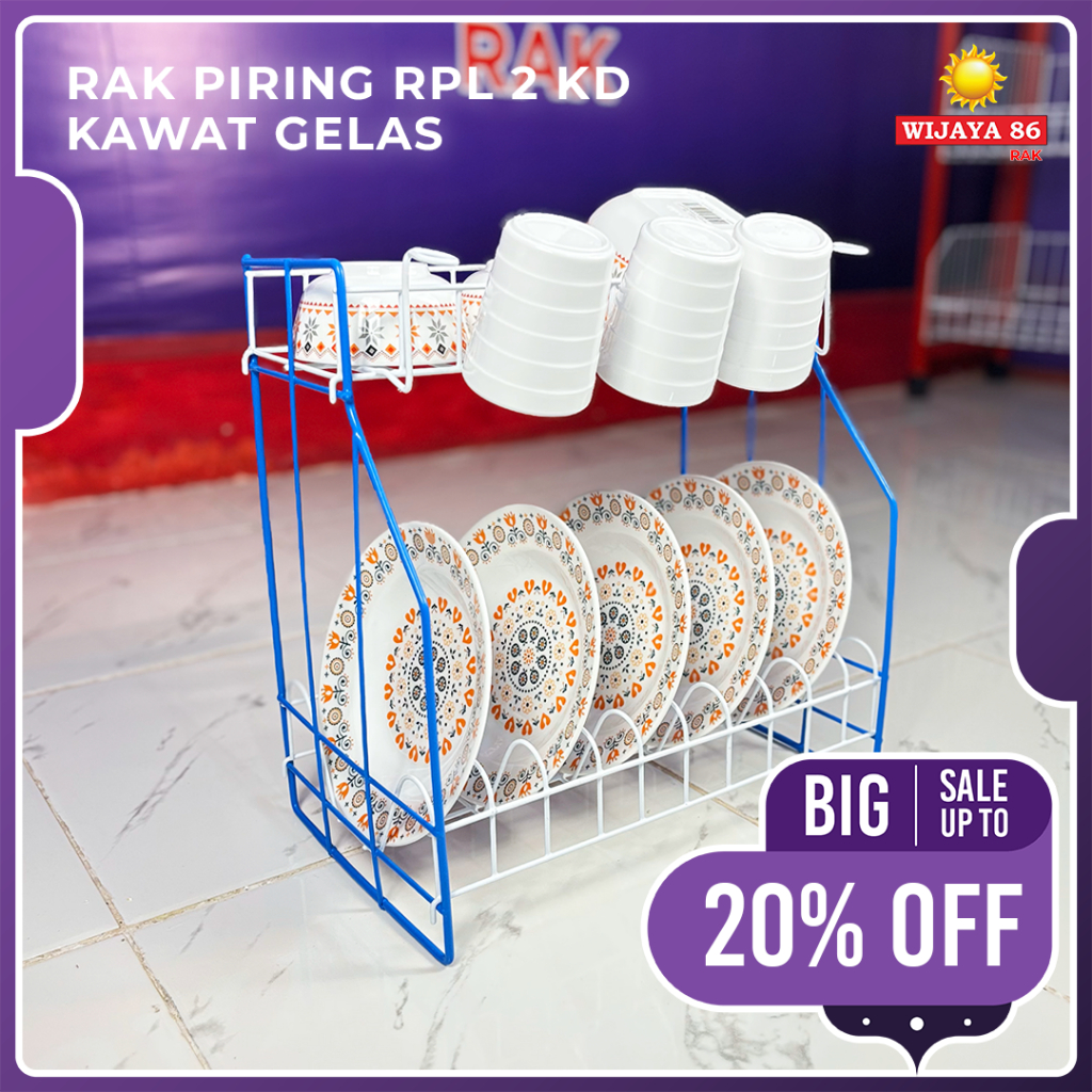 RAK PIRING RPL 2 KD KAWAT GELAS |RAK PIRING SUSUN |RAK PIRING 2 SUSUN|RAK GELAS|RAK DAPUR 2 SUSUN