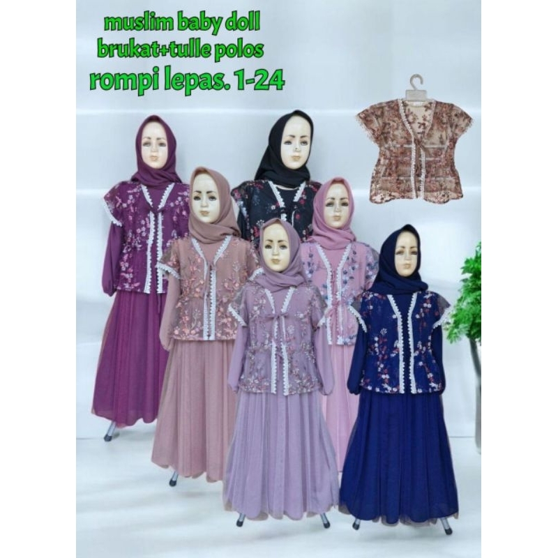 (IS 4PCS) Khusus grosir Gamis Cardigan Anak