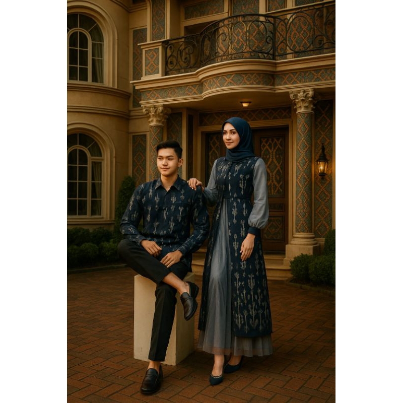 Tenun Ikat Blanket Denim Biru Dongker Kain Tenun Blanket Bahan Baju Couple Denim