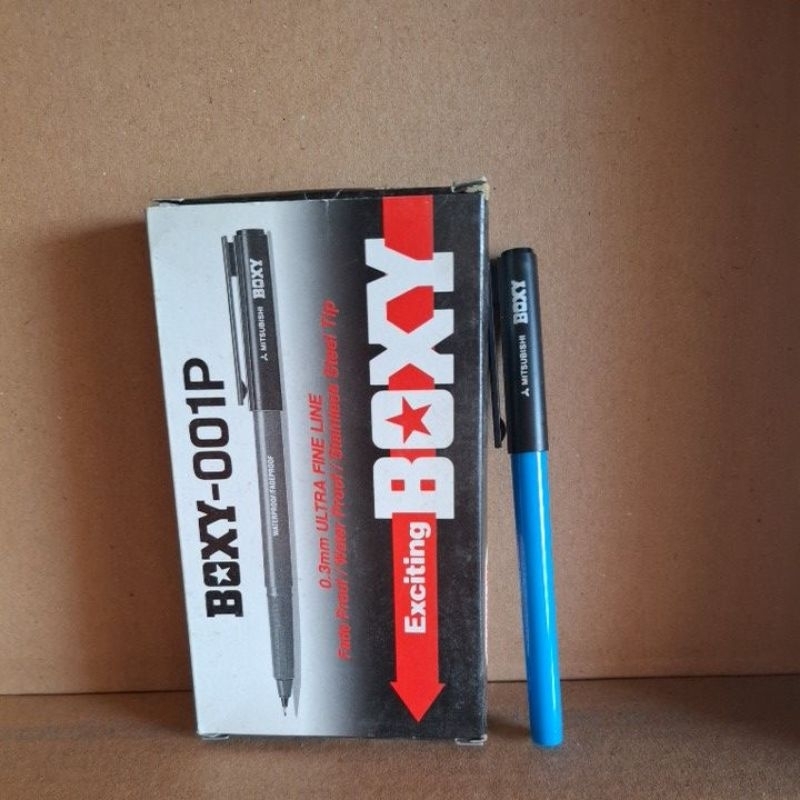 

pen boxy mata kuas 0.3mm biru