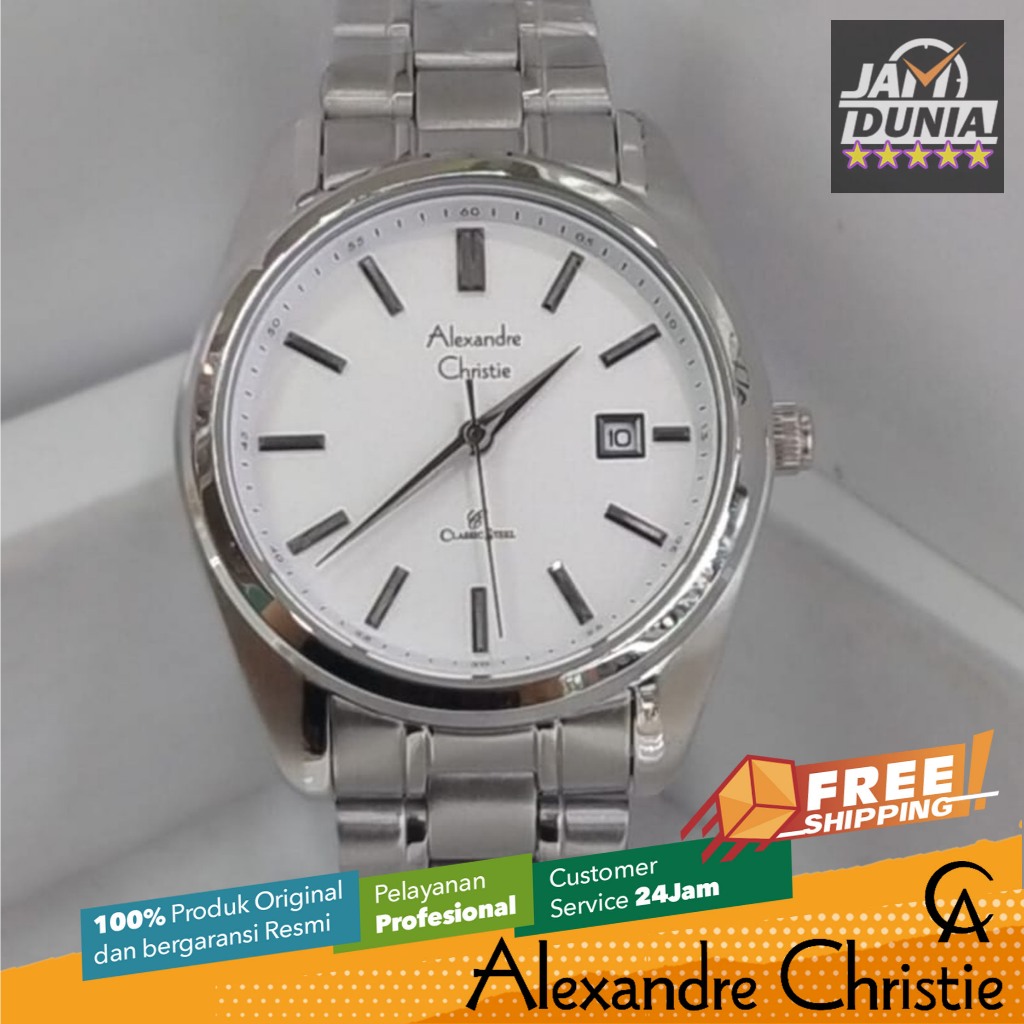 JAM TANGAN WANITA ALEXANDRE CHRISTIE ANALOG ORIGINAL STAINLES SILVER 8660 AC 8660 AC8660 ACF8660 CT 