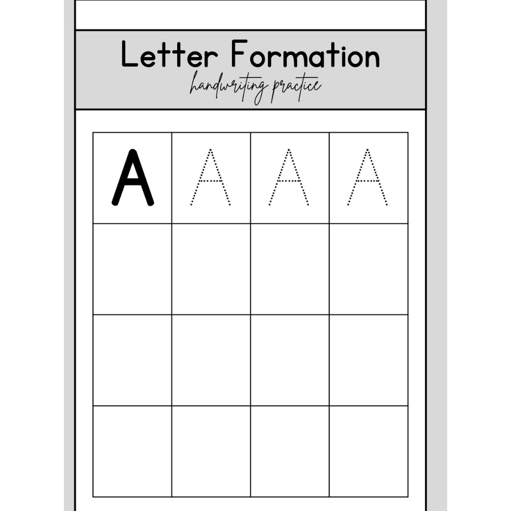 

Work Sheet Kertas uk. A4 80GSM Huruf A-Z Latihan Menebalkan Melatih Menulis Huruf usia 1 s/d 6 tahun latihan toddler