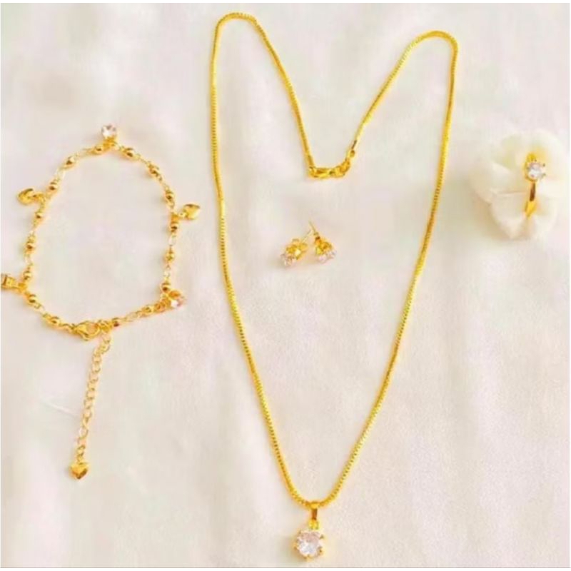 Set Perhiasan Titanium Dewasa 24k Anti Karat