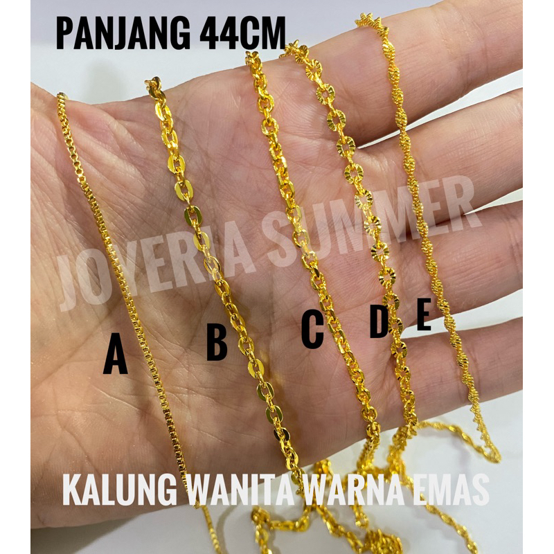 Kalung wanita nuri milano warna emas imitasi