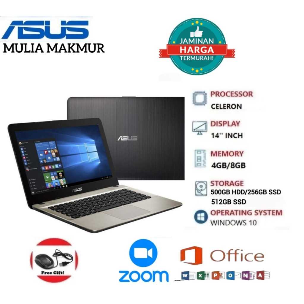Laptop Asus X441M intel Celeron N4000/SSD 512Gb bonus mouse