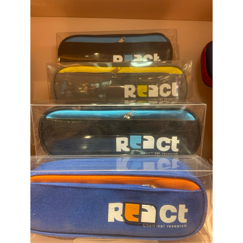 Pink Ocean Kotak Pensil anak Laki laki dan Perempuan motif React warna Kuning, hitam, abu-abu