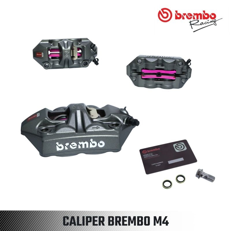 Kaliper Brembo Piston 4 GP4 GP4RX m50 Gray