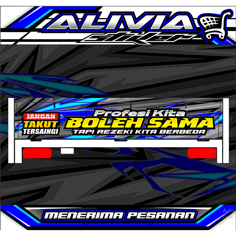 Stiker Pintu Belakang Mobil Pick Up-Stiker Decal-Stiker Mobil Pick Up-Stiker Bisa Custome/Request
