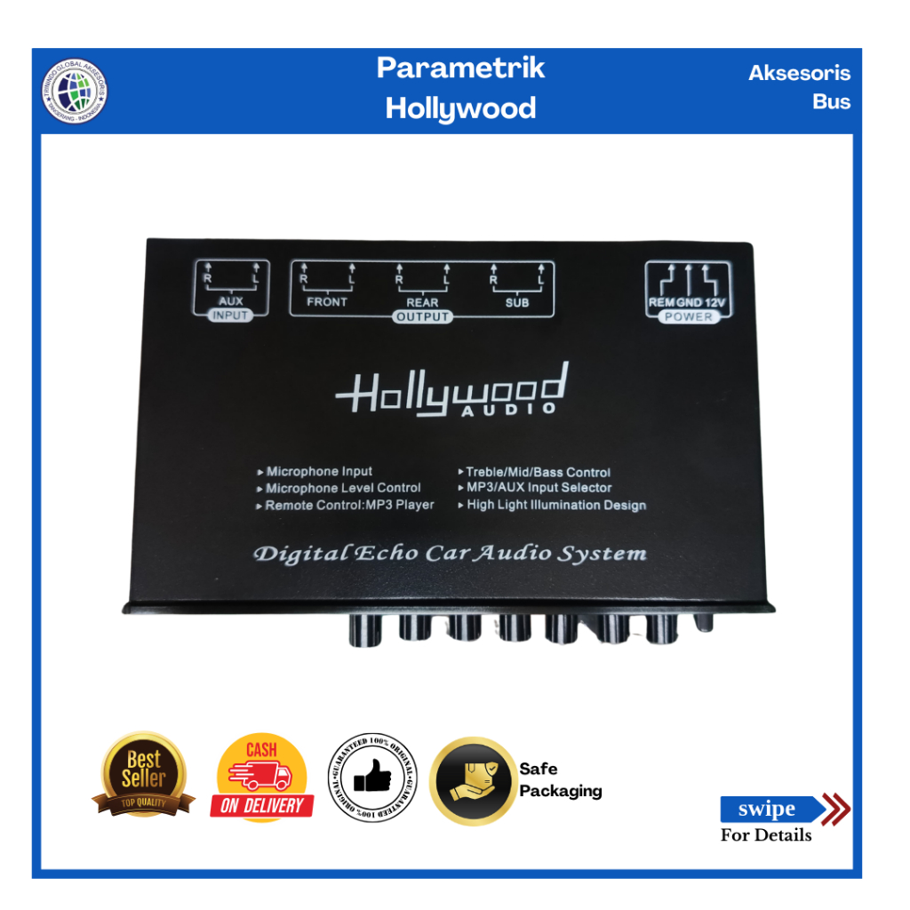 Parametrik Hollywood/Pre amp remote/Digital Echo Bus Audio HW-988S