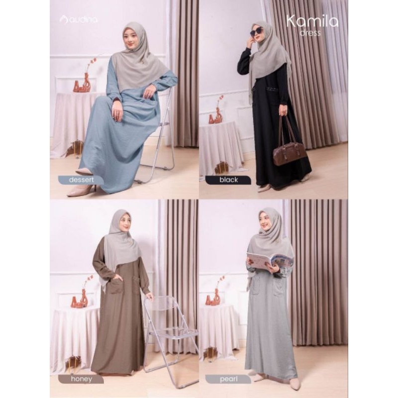 Audina Gamis Remaja Dewasa Premium [Close❌] Kamila Dress S-Xl Syar'i Kekinian Lembut Adem Murce /Ter