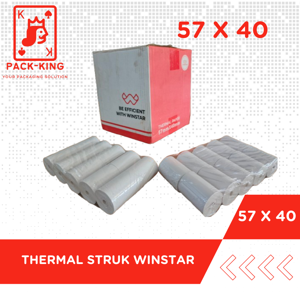 

KERTAS THERMAL STRUK KASIR 57x40 KERTAS THERMAL STRUK KASIR WINSTAR 57x40 CORELESS MURAH ISI BANYAK