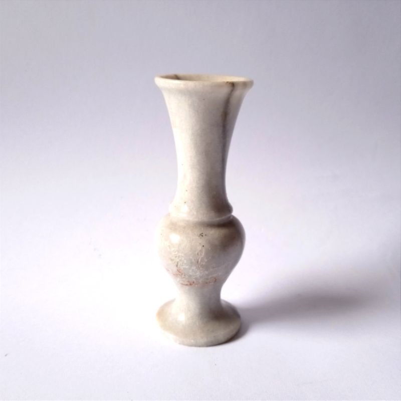 Antik Vas Bunga Bahan Batu Marmer Cina Motif Ukir Utuh Tua Antik Kuno