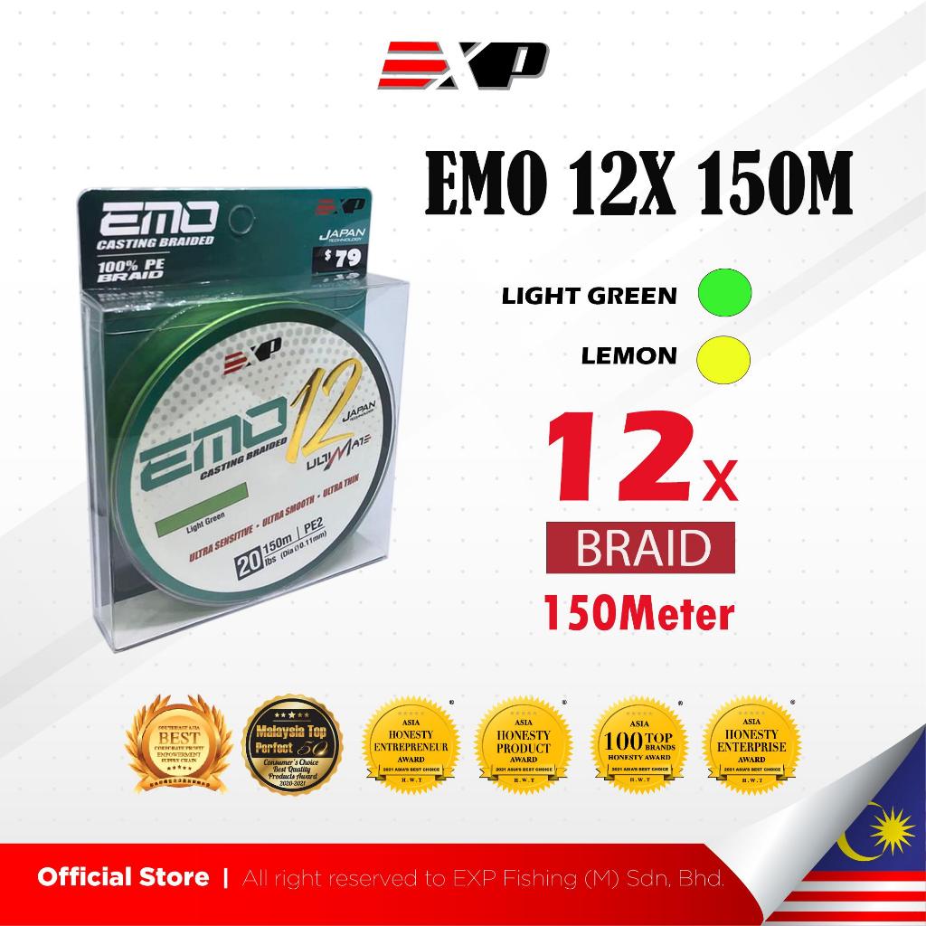 EXP EMO X12 150m Casting Braided Fishing PE Senar PE senar pancing awet senar kuat gabus toman