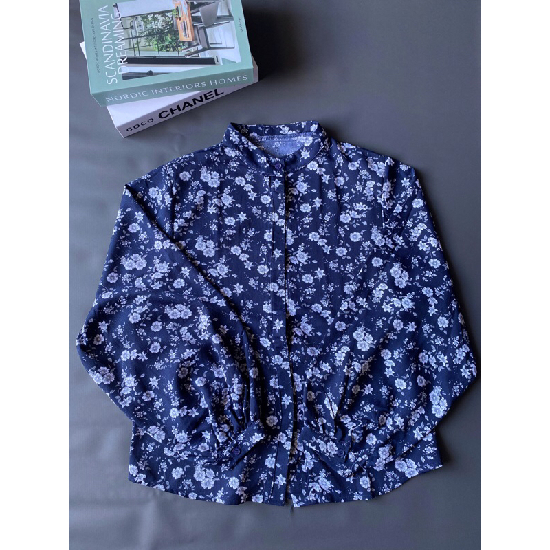Blouse - Wanita - lengan panjang - Blouse lengan Panjang Motif bunga