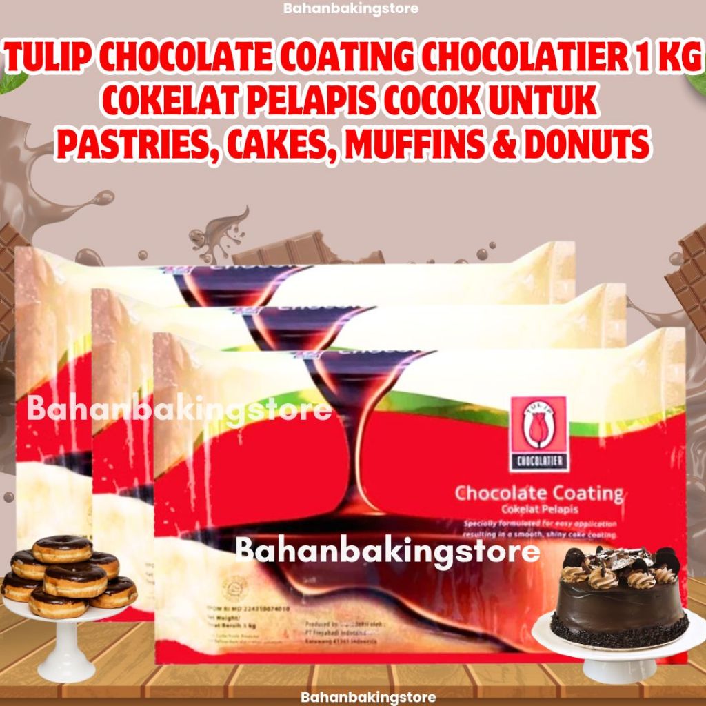 

TULIP COATING CHOCOLATE CHOCOLATIER 1 KG | COKELAT PELAPIS COCOK UNTUK PASTRIES, CAKES, MUFFINS & DONUTS 1KG