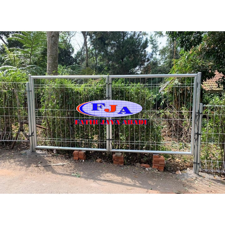 Pintu Pagar Brc Swing Ganda Tinggi 150 cm x Lebar 300 cm Electro Platting Galvanis