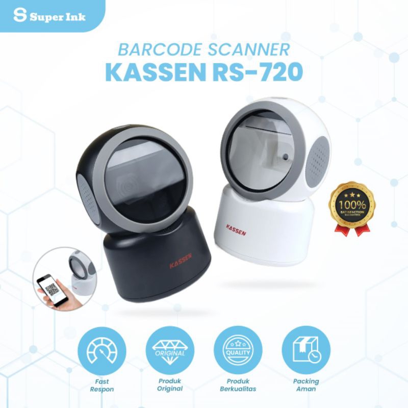Scanner Barcode 2D Kassen RS720 USB RS-720 RS 720 Scanner Barcode Autoscan Dekstop QR Kassen RS 720