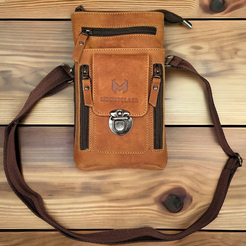 Tas HP Pinggang Pria Kulit Sapi Asli