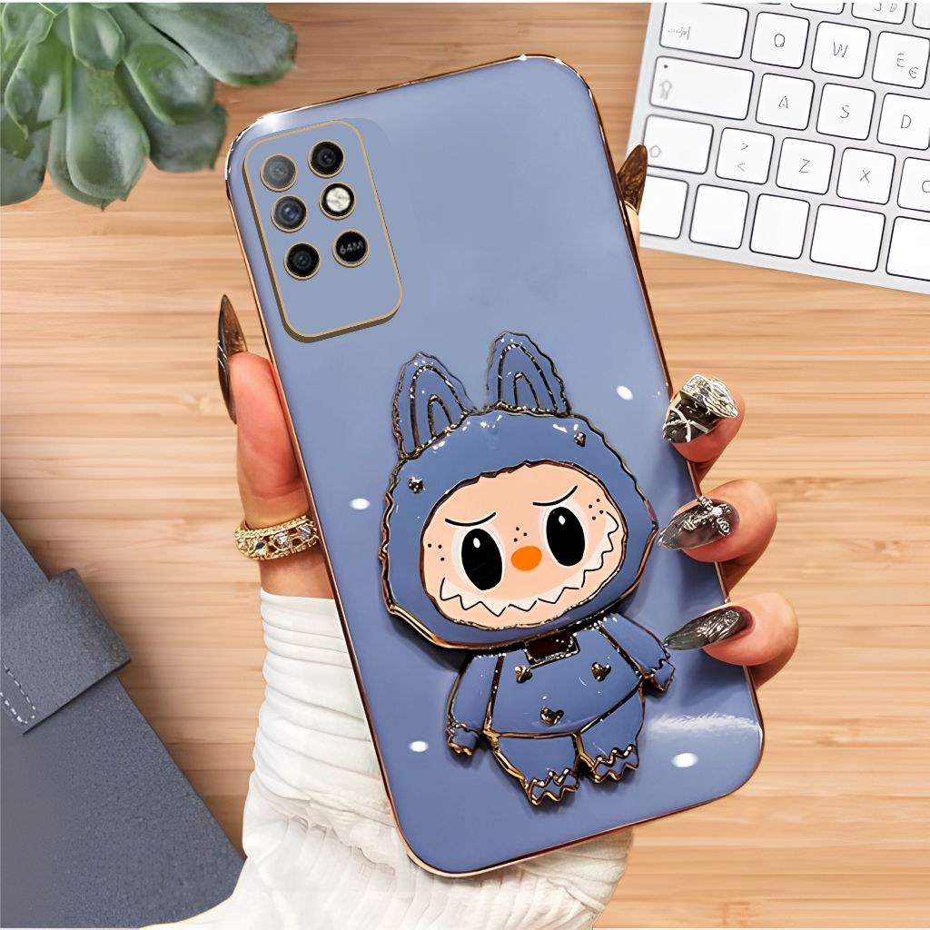 Soft Case Infinix Note 8 Case Plating Labubu Luxury Cermin Miror Premium