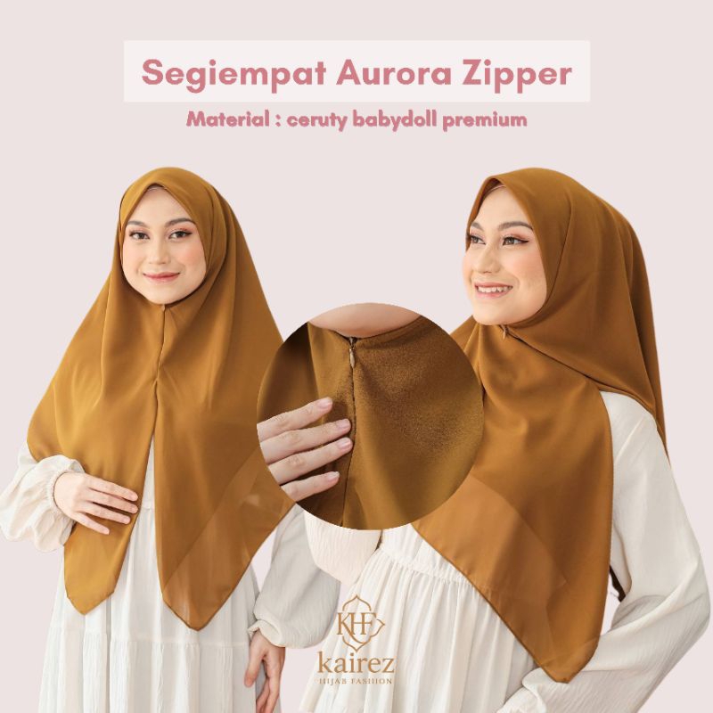 Segiempat Aurora Zipper / Hijab Instan Zipper / Segiempat Instan Zipper Sleting