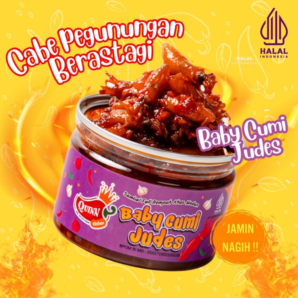 

QuinnSambal - Sambal Baby Cumi 150gr Sambal Quinn Kitchen Medan