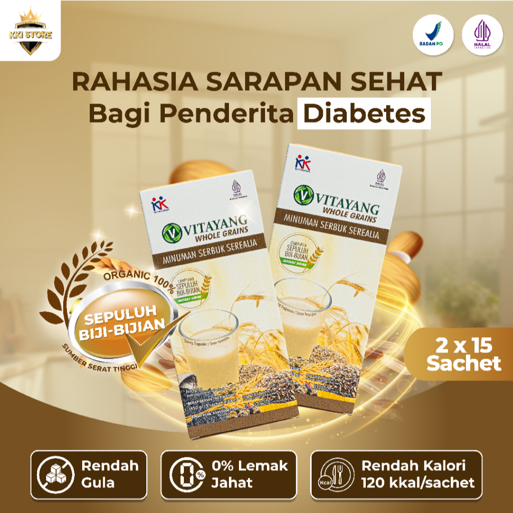 

Vitayang Whole Grains [2 x 15 Sachet] | Sereal Sehat untuk Menstabilkan Gula Darah & Lawan Diabetes