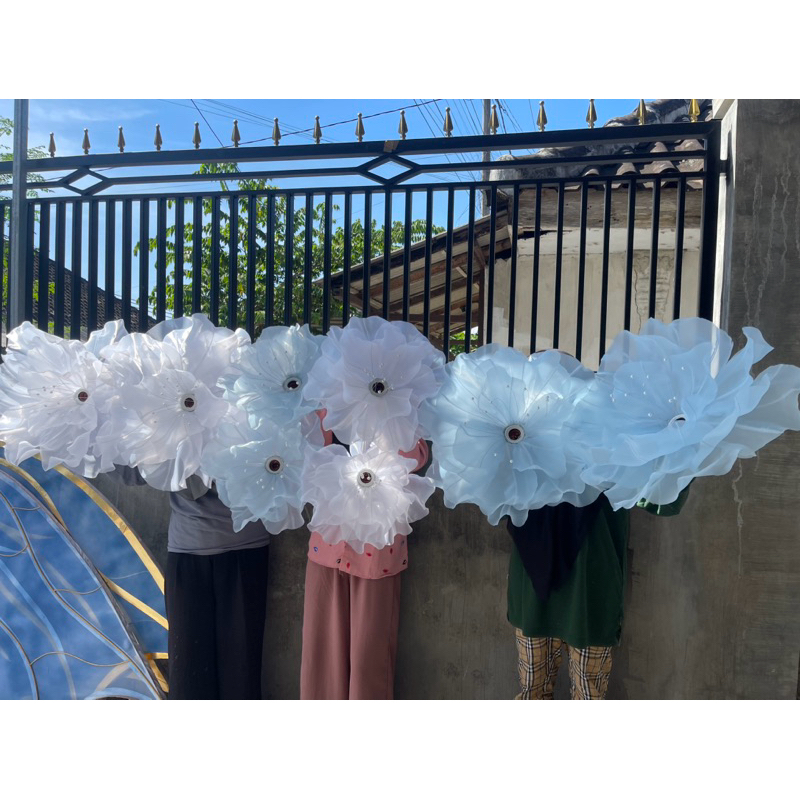 kelopak bunga kap lampu bunga bunga organza