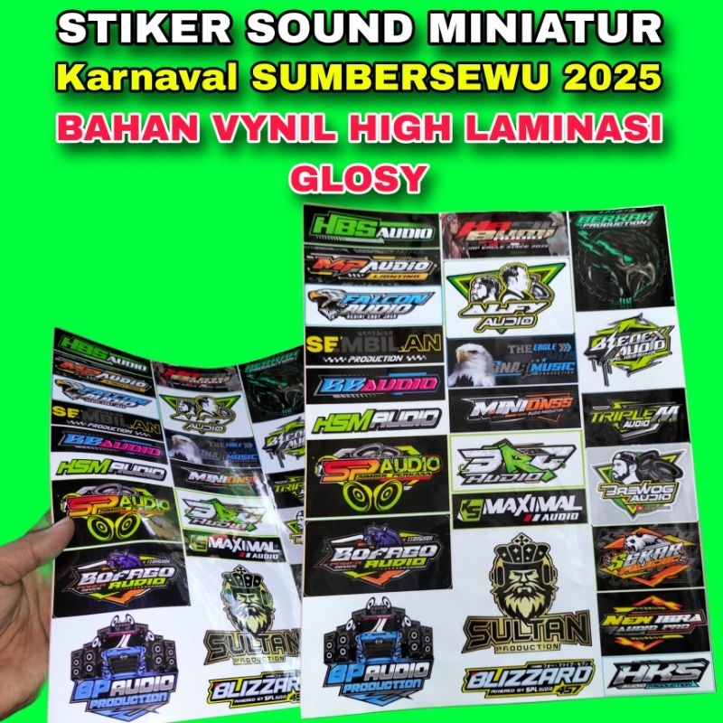 

STIKER SOUNDSYSTEM KARNAVAL SUMBERSEWU 2025 1 LEMBAR BAHAN VYNIL HIGH LAMINASI GLOSY