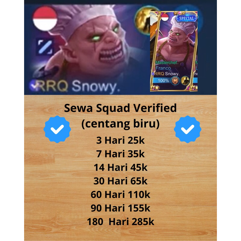 Squad Verified Mobile Legend