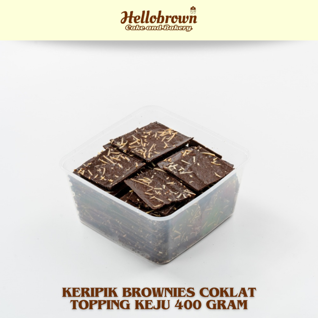 

Hellobrown Keripik Brownies Coklat Topping Keju 400 gram | Keju