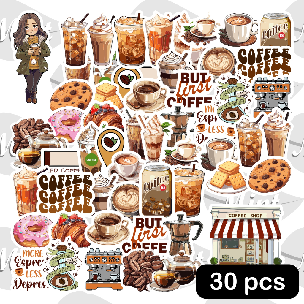 

(30 pcs) Stiker Coffee | sticker kopi journaling journal jurnaling bullet jurnal scrapbooking bujo