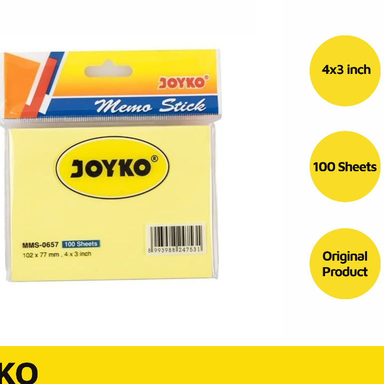 

Memo Stick Sticky Note / Kertas Memo Memo Tempel Joyko 3x4 Mms-0657