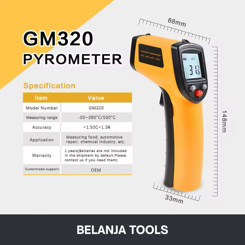 GM320 Benetech Infrared Termometer Thermometer GM-320 Termogun GM 320