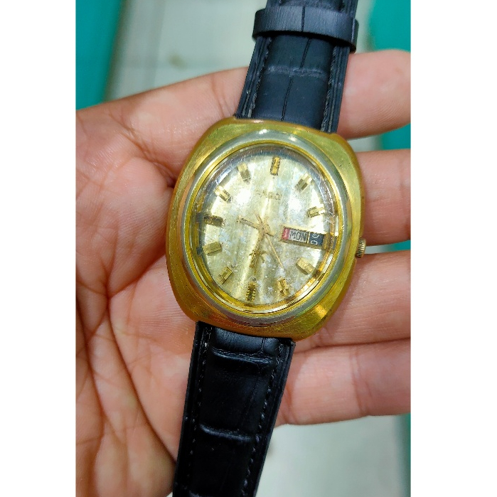 jam tangan pria Pagol klasik vintage gold stenlis steel 42 mm elegan klasik