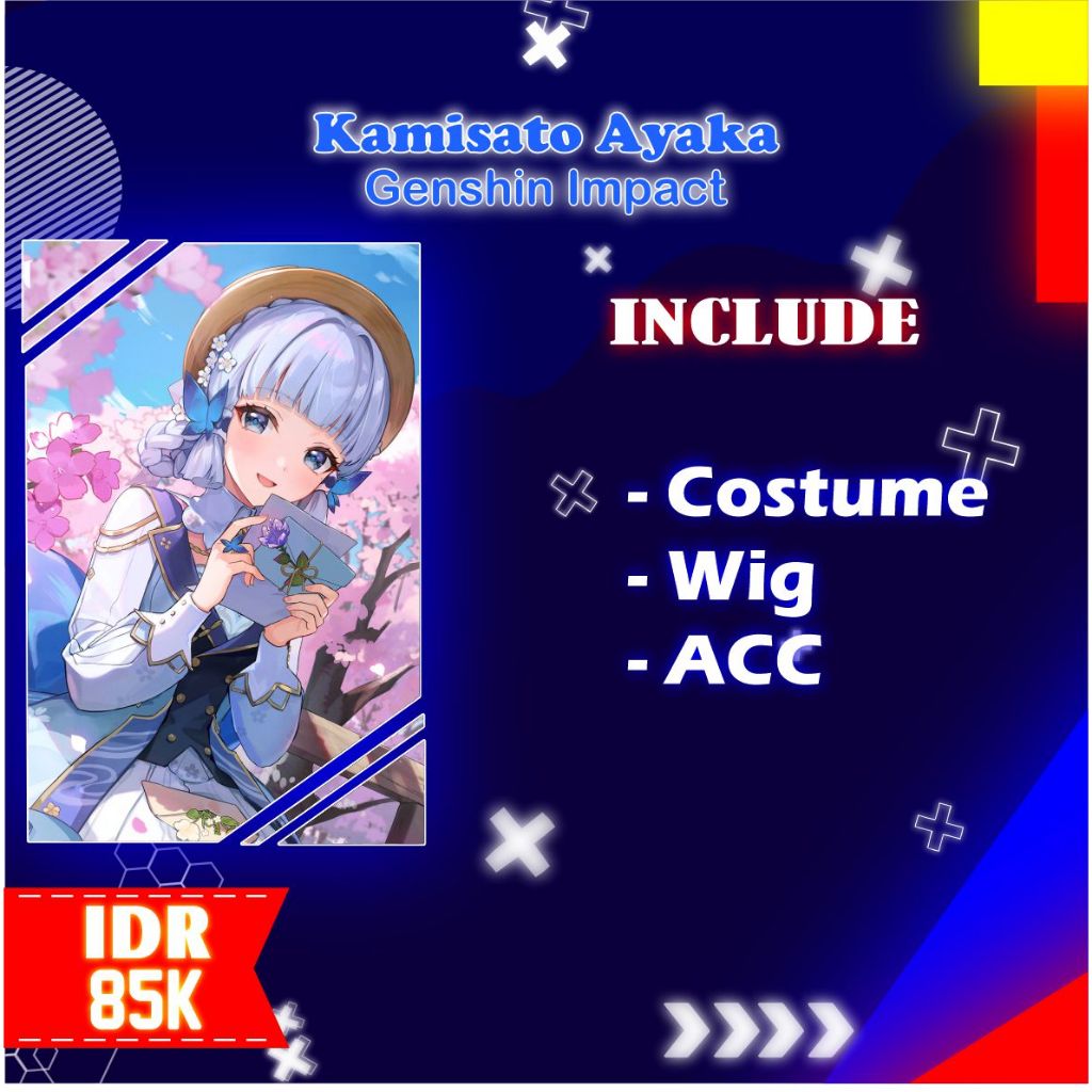 [ RENTAL ] Ayaka Skin springbloom Cosplay Kostum Sewa Genshin Impact size M Fullset
