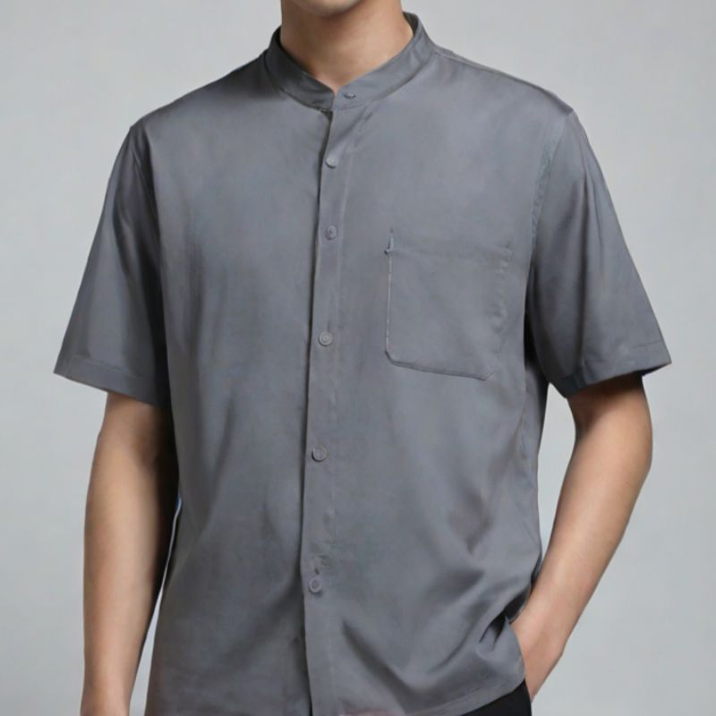 Baju Kemeja / Baju Koko / Busana Muslim Pria Koko Silver