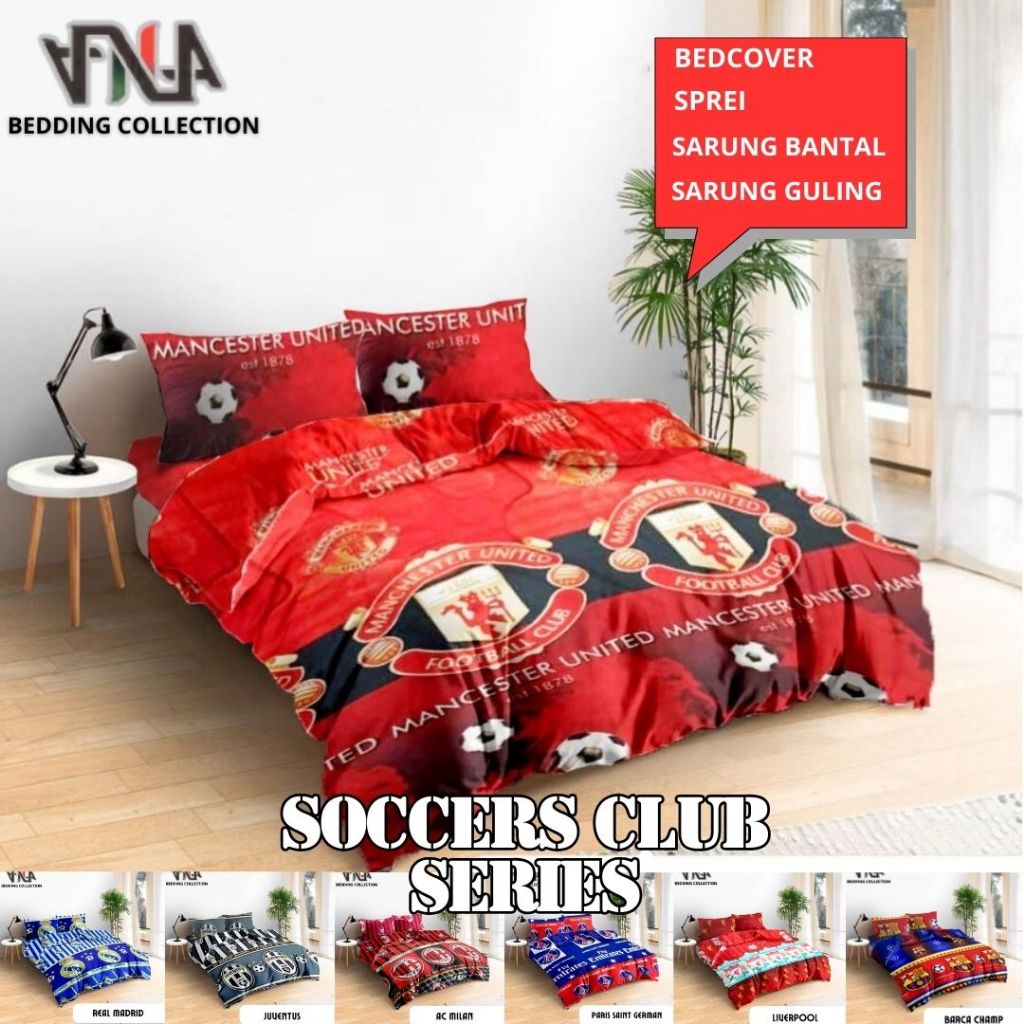 NEW BEDCOVER SET MOTIF CLUB BOLA/Bedcover+Sprei Motif Gambar Logo Club Bola