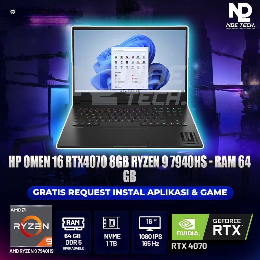HP OMEN 16 RTX4070 8GB Ryzen 9 7940HS