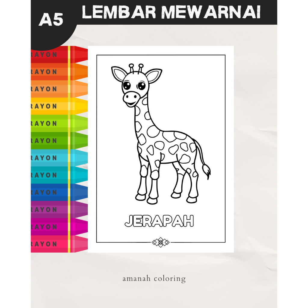 

CB-09 Lembar Gambar Mewarnai Hewan Untuk Anak TK SD PAUD Kertas HVS 100gr Bukan Buku Mewarnai
