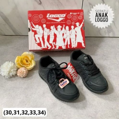 SEPATU SEKOLAH ANAK LOGGO TALI