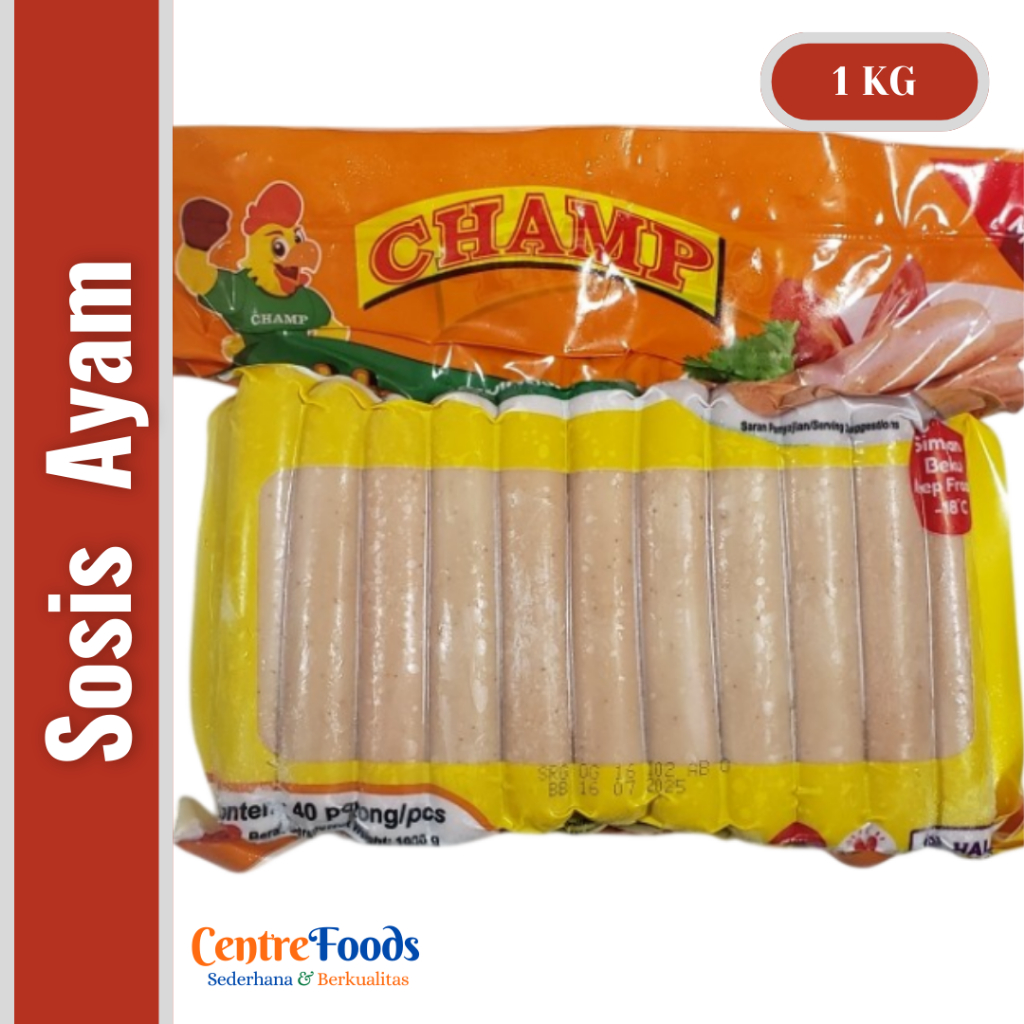 

Sosis Ayam - Chicken Sausage Champ | Isi 40 Pcs - 1.000gr [ Harga Per BKS ]