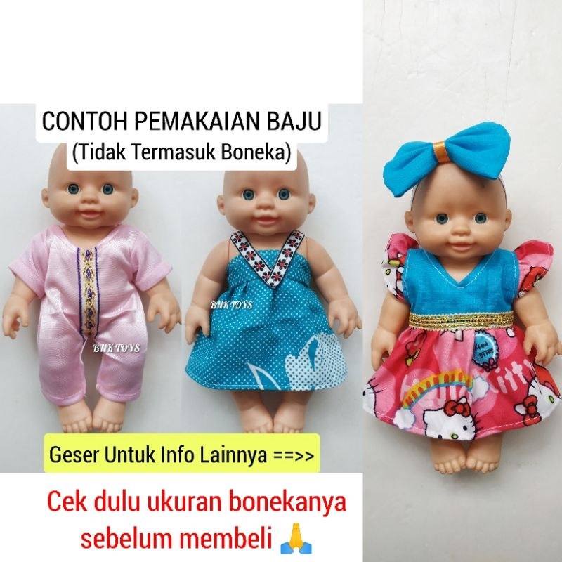 Baju Boneka Bayi Dress Baby Doll Topi Jumper Boneka Bayi Vinyl Jumpsuit