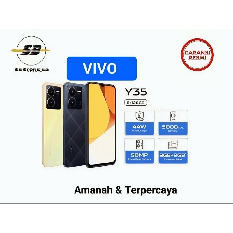 HP VIVO Y35 8/128 GB - VIVO Y 35 RAM 8GB ROM 128GB GARANSI RESMI VIVO