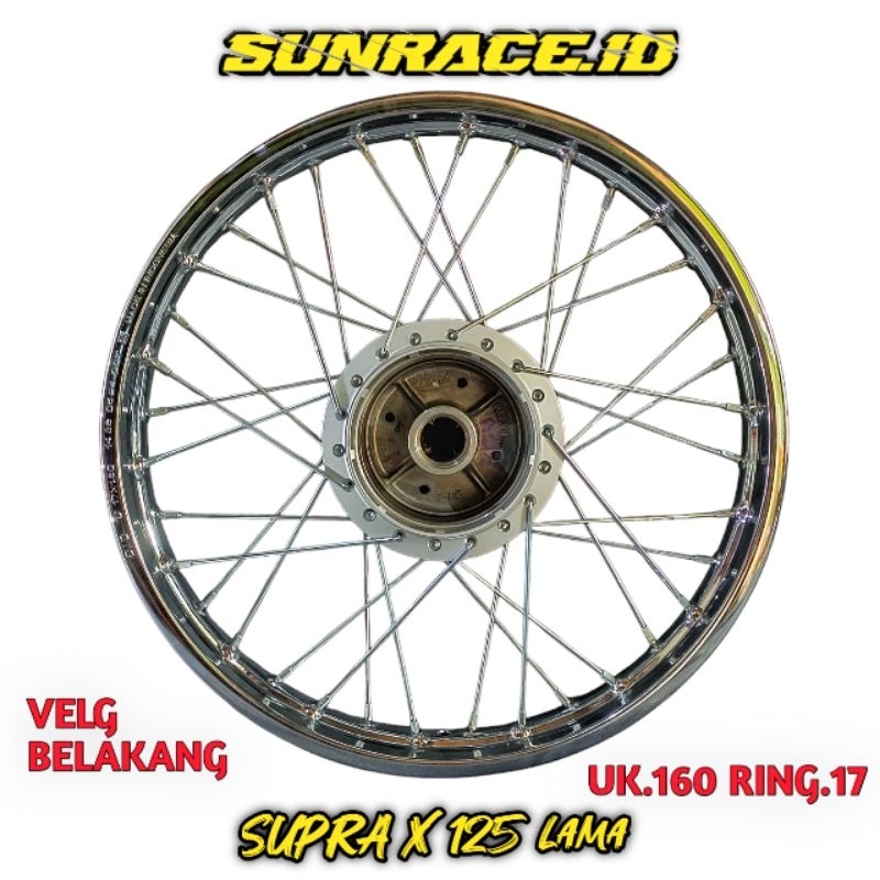 VELG BELAKANG BARU MOTOR HONDA SUPRA X 125 LAMA / OLD UKURAN 160 RING 17 FULL SET TINGGAL PASANG
