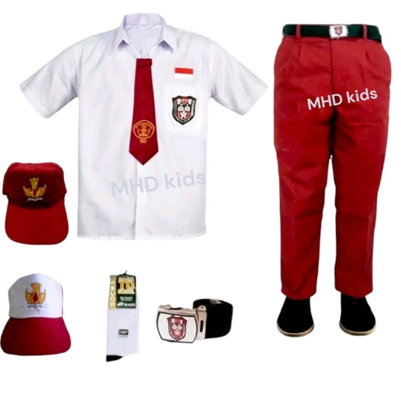 Seragam Sekolah SD Anak Laki Laki Lengkap Baju Celana Merah Putih