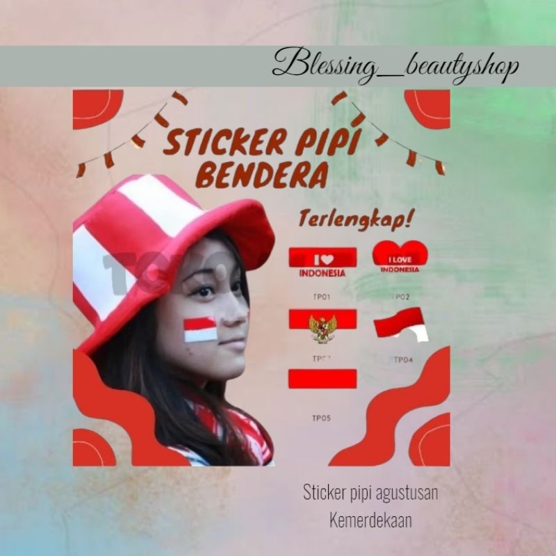 

STICKER PUPI MERAH PUTIH/ULANG TAHUN INDONESIA/ STICKER PIPI 17 AGUSTUS