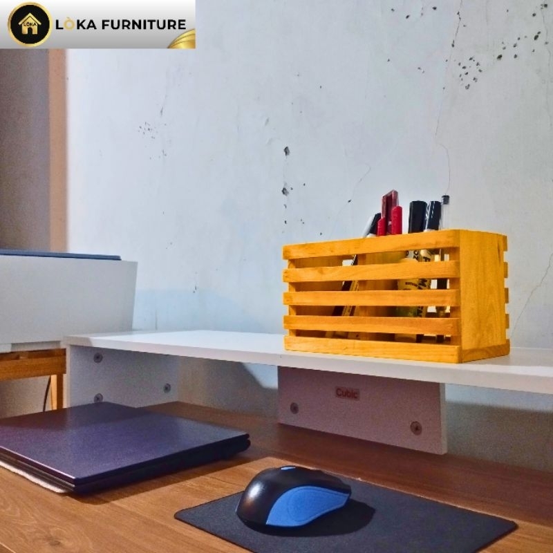 

[LOKA] Tempat Penyimpanan Alat Tulis Meja Kantor Bahan Kayu