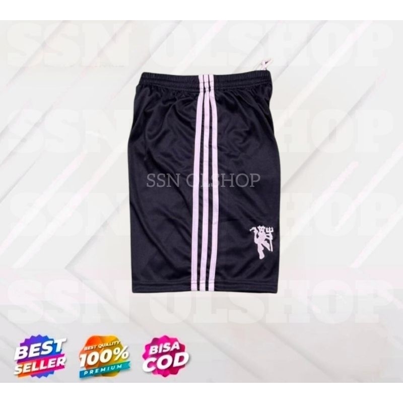 celana bola mu manchester united terbaru 2025 (Hitam) away kolor bola mu manchester united terbaru a
